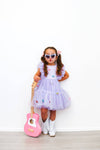 Three Wildflower Designs - Girls Butterfly Lilac Iridescent Tulle Dress