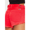 Maddy Short: Red High Rise Western Shorts