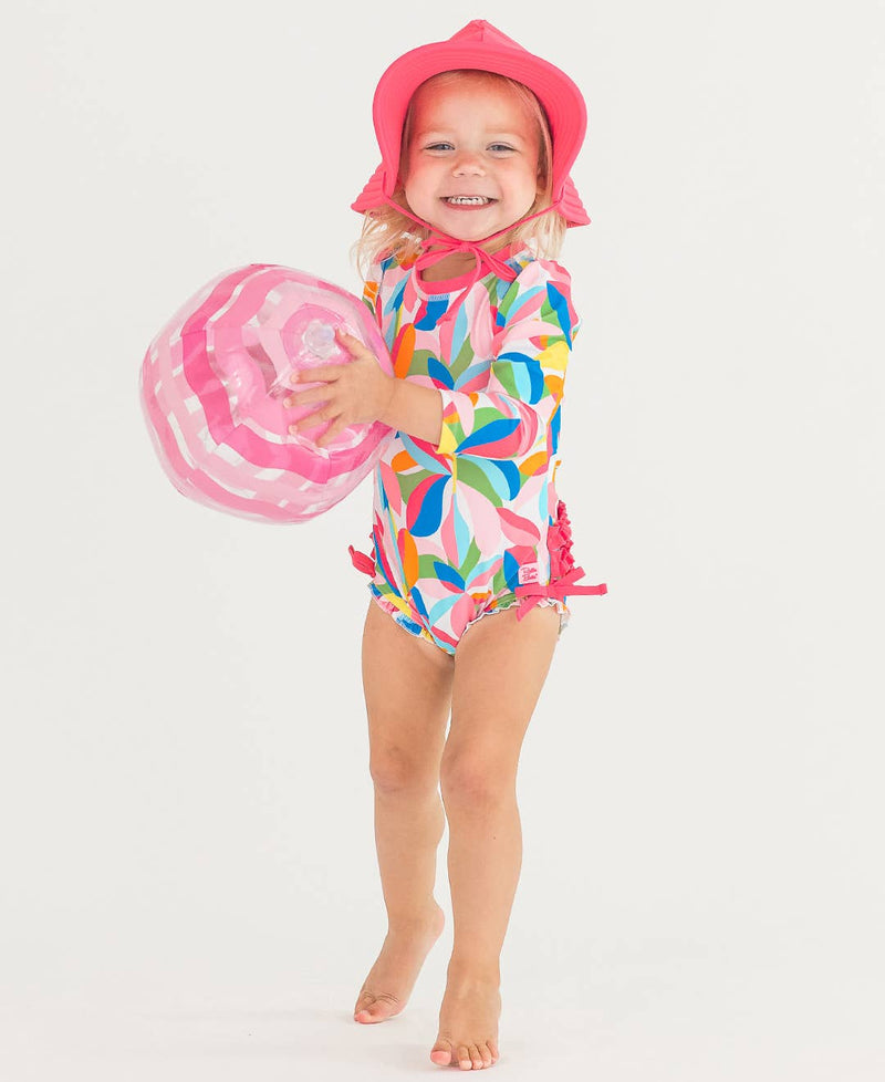 RuffleButts + RuggedButts - Girls Hot Pink Swim Hat