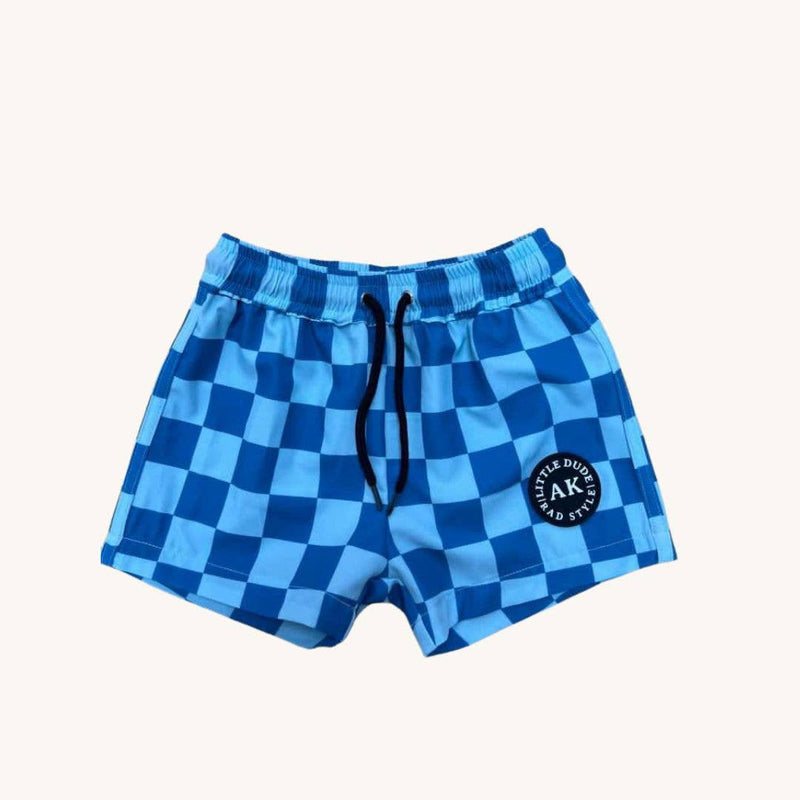 AK CLOTHING COMPANY, LLC - Blue summer checks toddler swim: