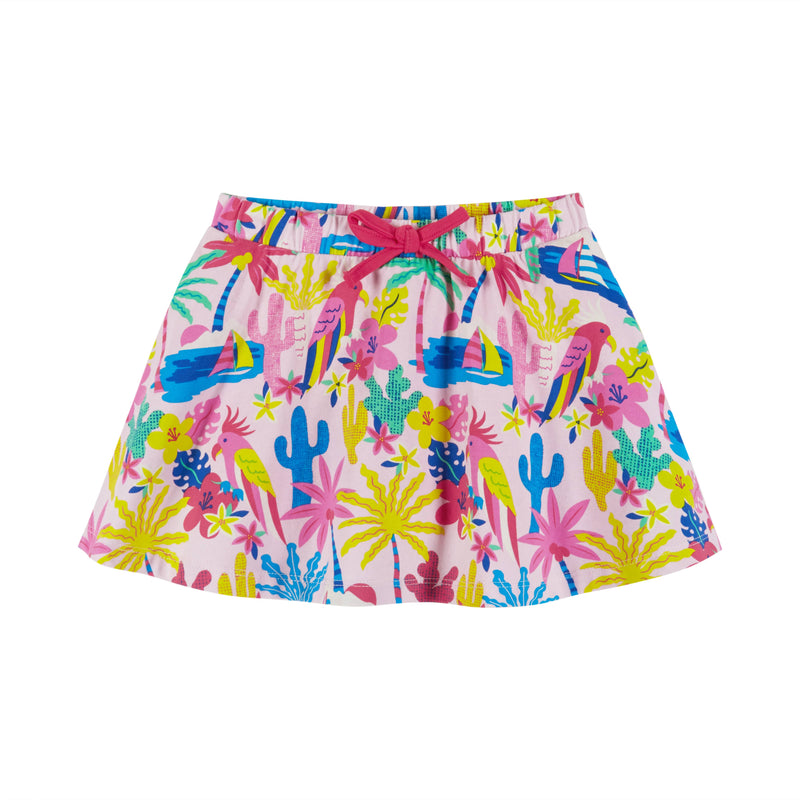 Girls Toddler Palm Tree Tee & Tropical Skort Set