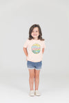 RuffleButts - Girls' Pale Pink "Chasing Sunsets" Graphic Tee