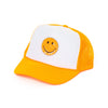 Trucker Hat w/ Happy Face Patch for Kids: BLACK