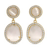 Splendid Iris - Clementine, Pave Stone Double Drop Earrings: Coral