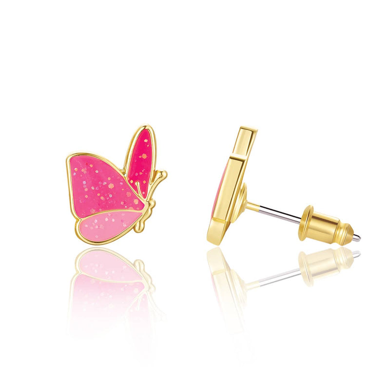 Girl Nation Glitter Butterfly Cutie Stud Earrings