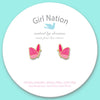 Girl Nation Glitter Butterfly Cutie Stud Earrings