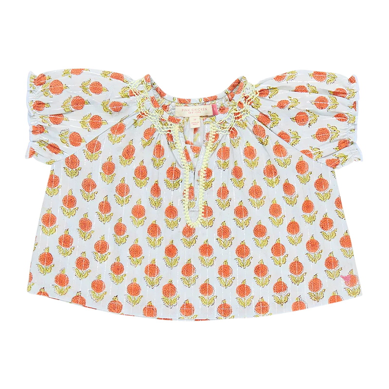 Pink Chicken Girls S/S Blue Dalhia Ava Top