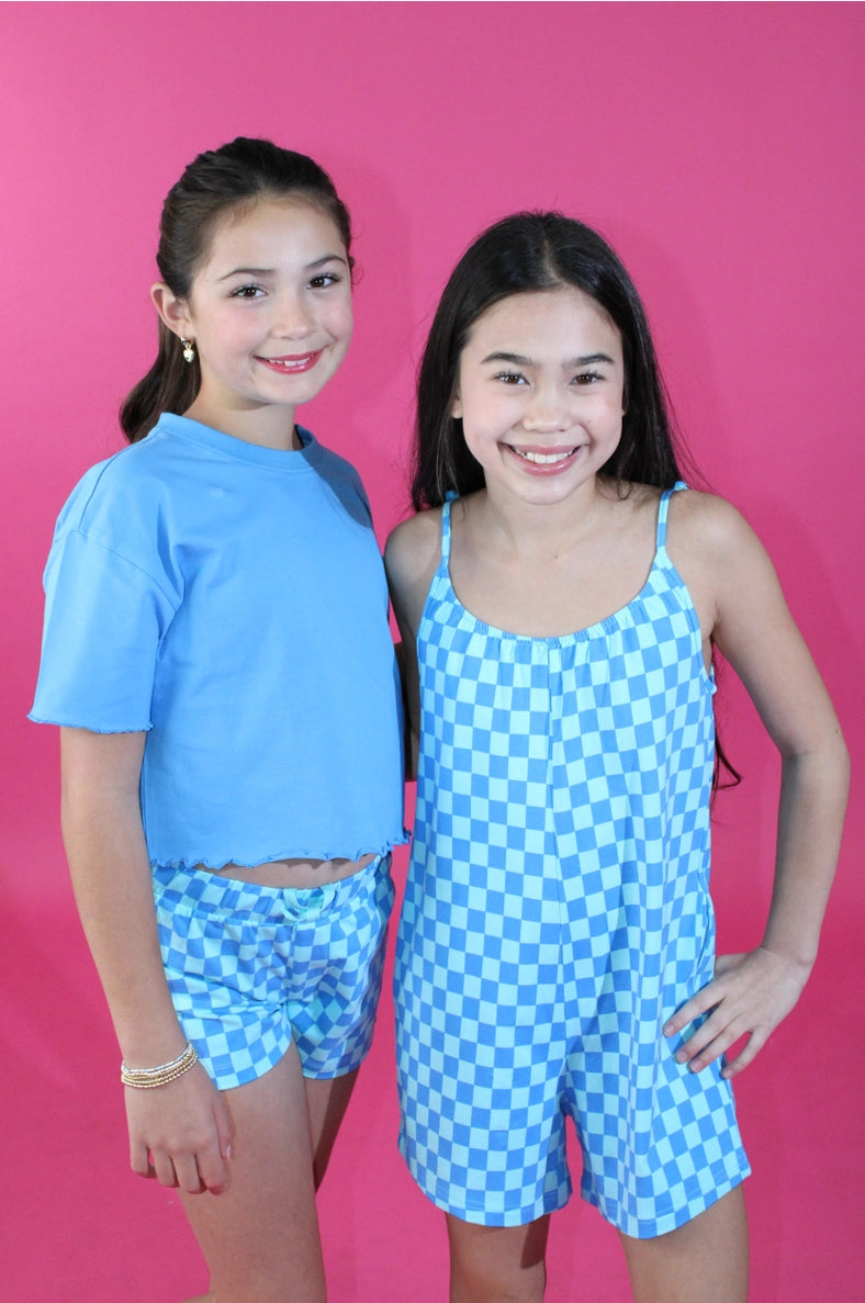 Checkered Blue Shorts