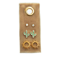 Splendid Iris - Cactus Velvet Stud Gift Set: Silver