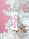 Rock Paper Scissors - Pink Bow Cowboy Boot Christmas Ornament