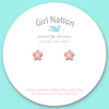 Girl Nation Pink Fancy Flower Cutie Stud Earrings