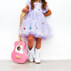 Three Wildflower Designs - Girls Butterfly Lilac Iridescent Tulle Dress