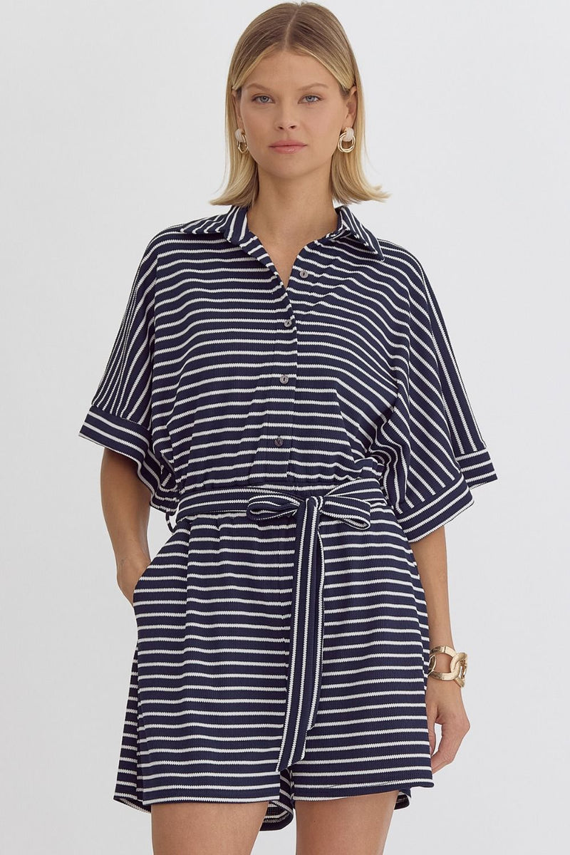 Romper Striped Navy