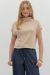 Oatmeal Knit Mock Neck Top