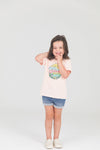 RuffleButts - Girls' Pale Pink "Chasing Sunsets" Graphic Tee