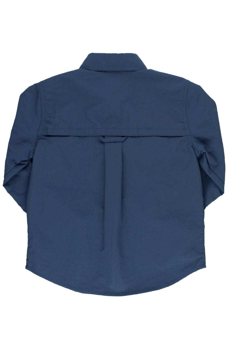 RuffleButts - Navy Sun Protective Button Down Shirt