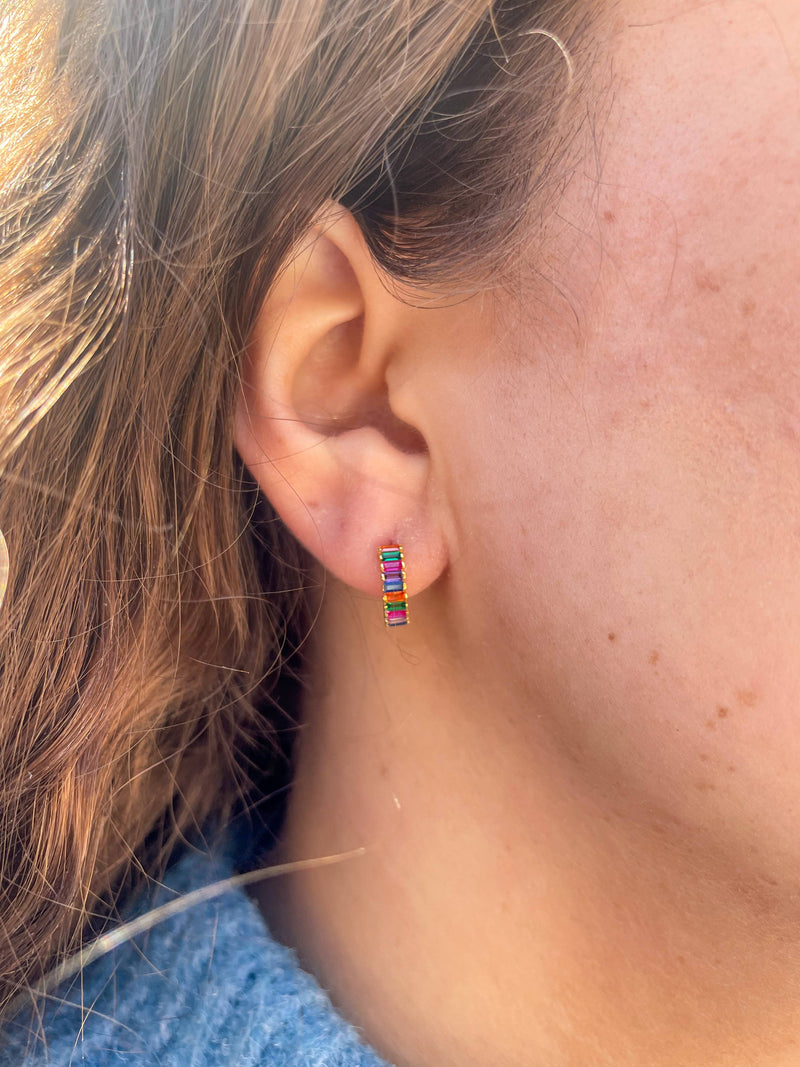 Pip & Co. - Rainbow Road Huggie Earring