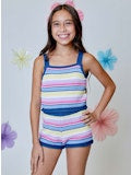 Navy Striped Crochet Set
