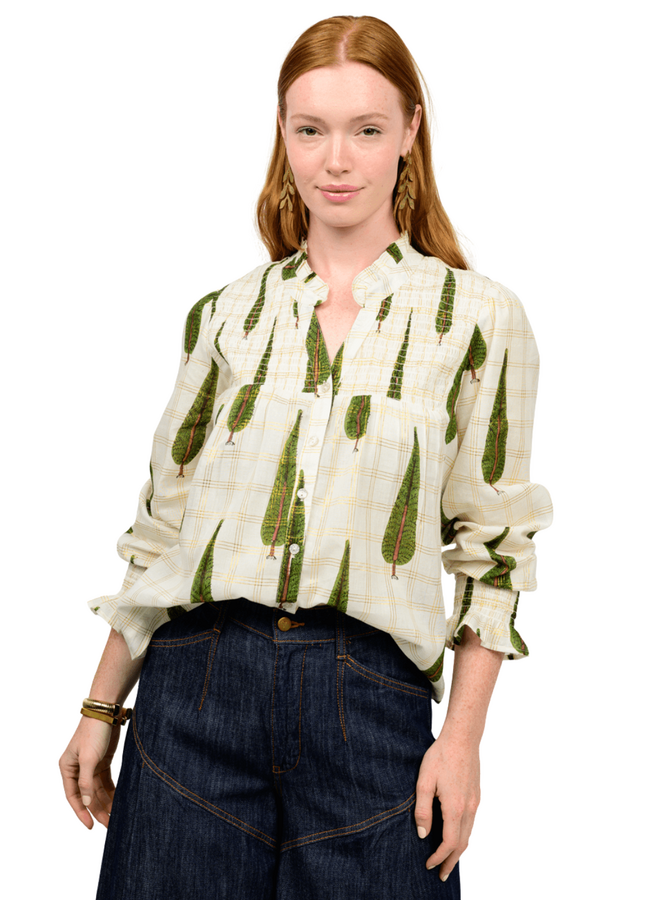 Ivy Jane Metallic Plaid Tree Top