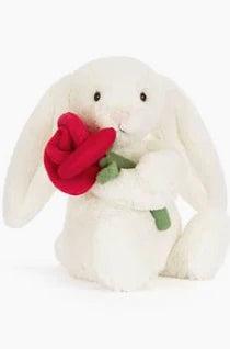 Cream Bunny with Rose
