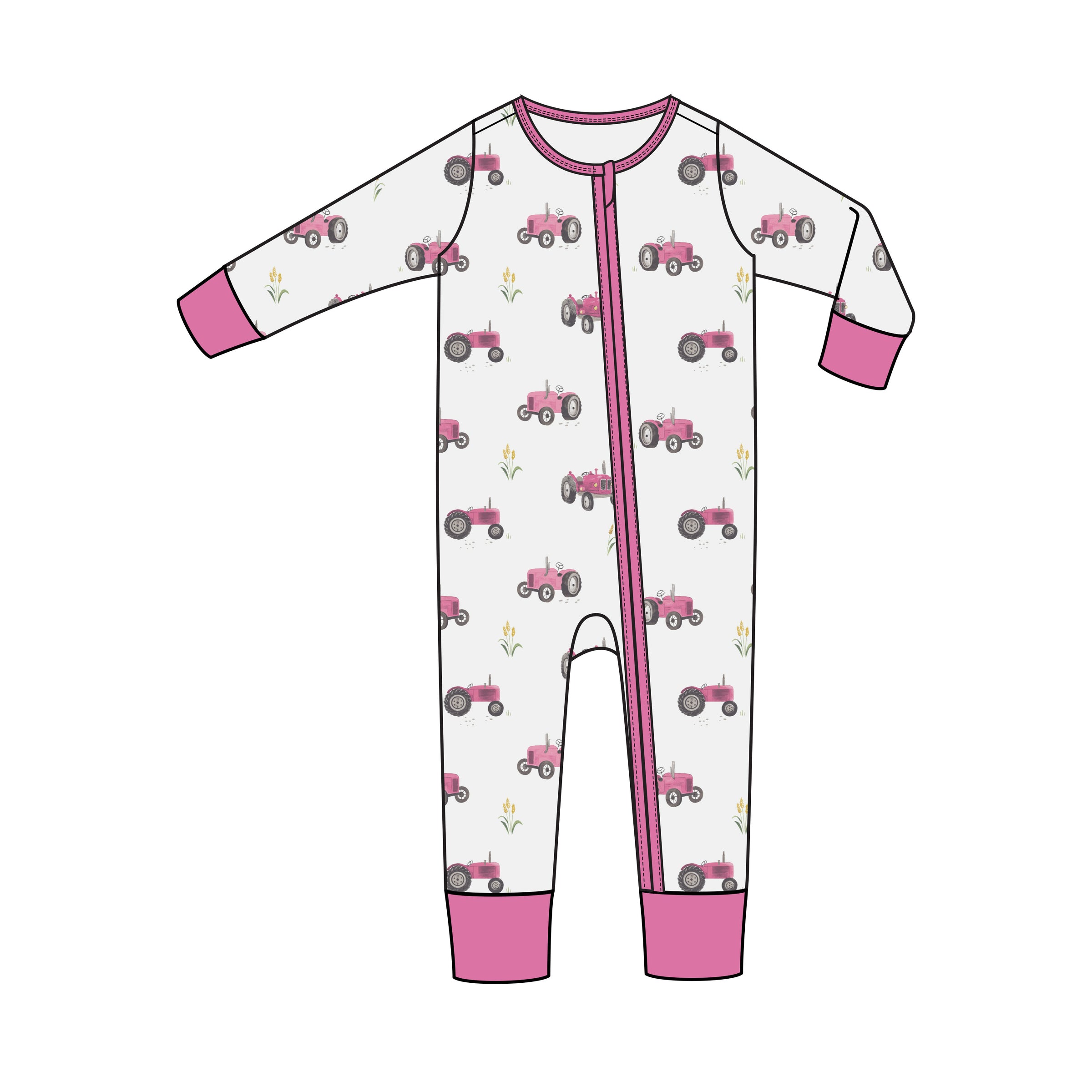 Angel Dear Pink Tractors 2 Way Zipper