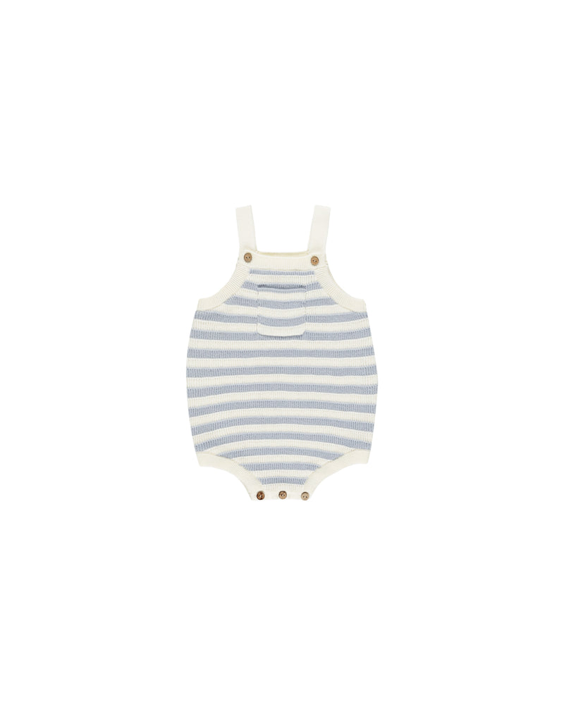 Rylee+Cru ASHTON KNIT ROMPER || BLUE STRIPE