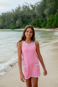 Clear Skies Ringer Pink Tank Dress