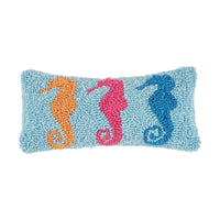 C&F Home - 6" x 12" 3 Seahorses Hooked Throw Pillow