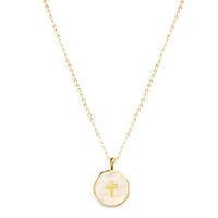 Splendid Iris - Shell with Cross Pendant Necklace