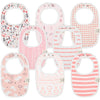 Keebabies 8-pack Urban Drool Bibs for Teething Baby Boys and Girls: Sweet Charm