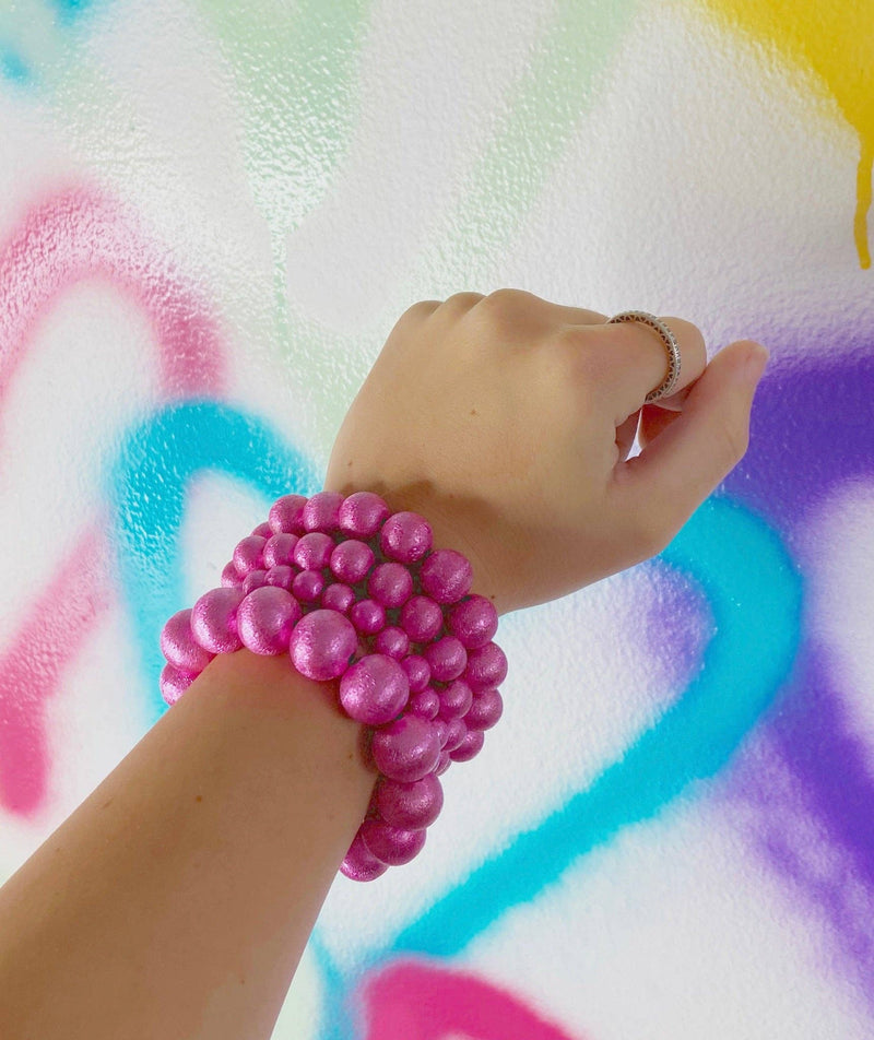 Taylor Shaye Designs - Wrenley Hot Pink 8mm Brushed Bracelets