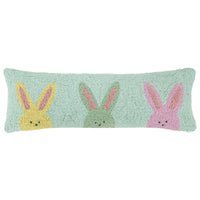 Peking Handicraft - Three Rugee Peeps Type Bunnies Hook Pillow